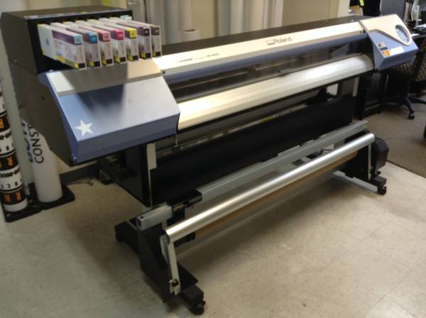 Roland Versa CAMM VP-540 Print & Cut, take-up reel, laminator and